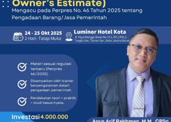 Program Training Penyusunan HPS/OE Pemerintah di Jakarta, 24-25 Oktober 2025